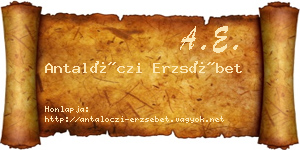 Antalóczi Erzsébet névjegykártya