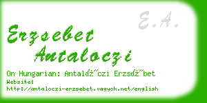 erzsebet antaloczi business card